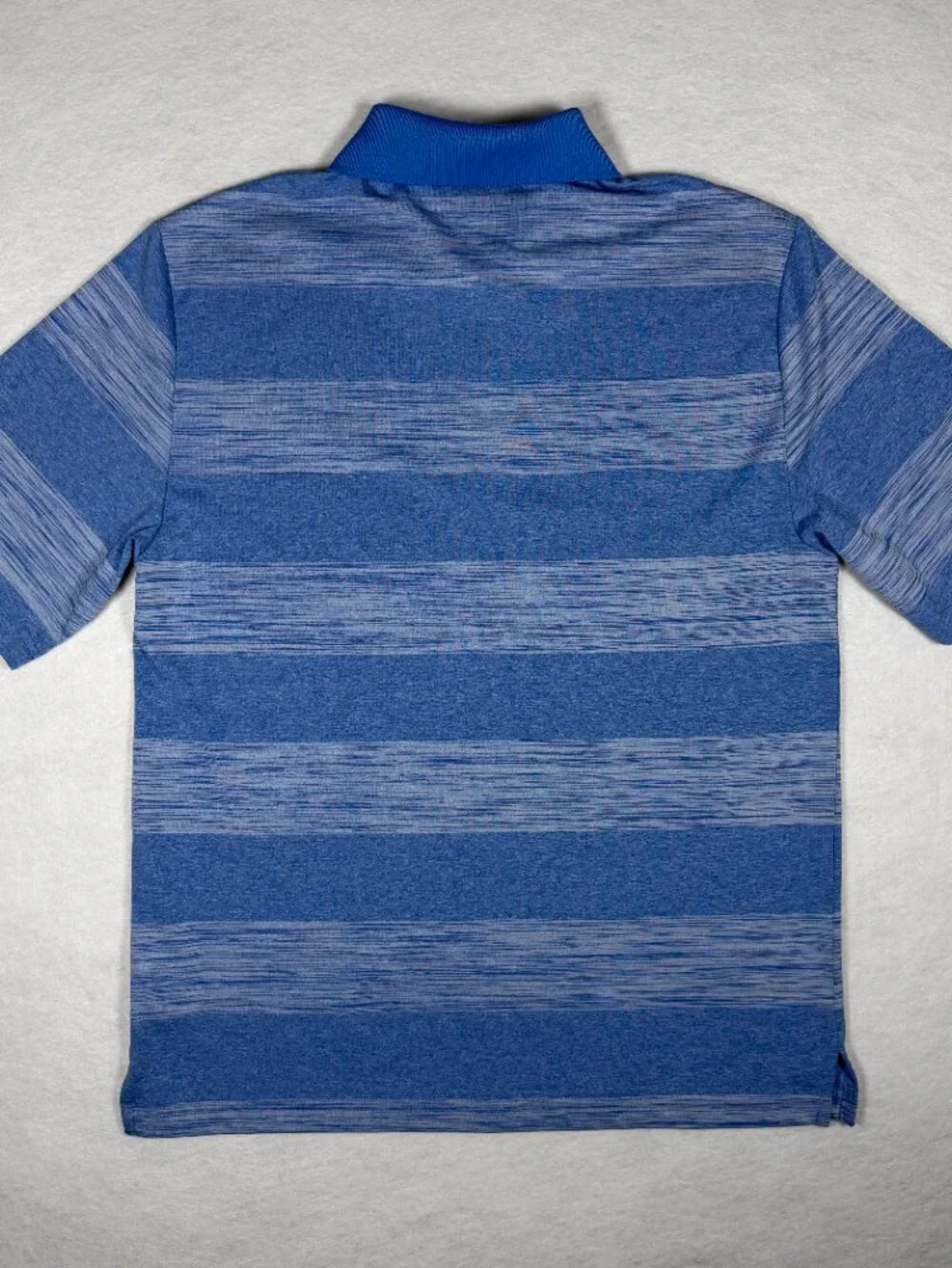 Greg Norman For Tasso Elba Men's Blue Stripped Golf Polo Size Small